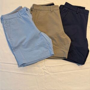 Vineyard Vines Men's Flat Front Shorts - Light Blue, Khaki, Navy 7 Inch